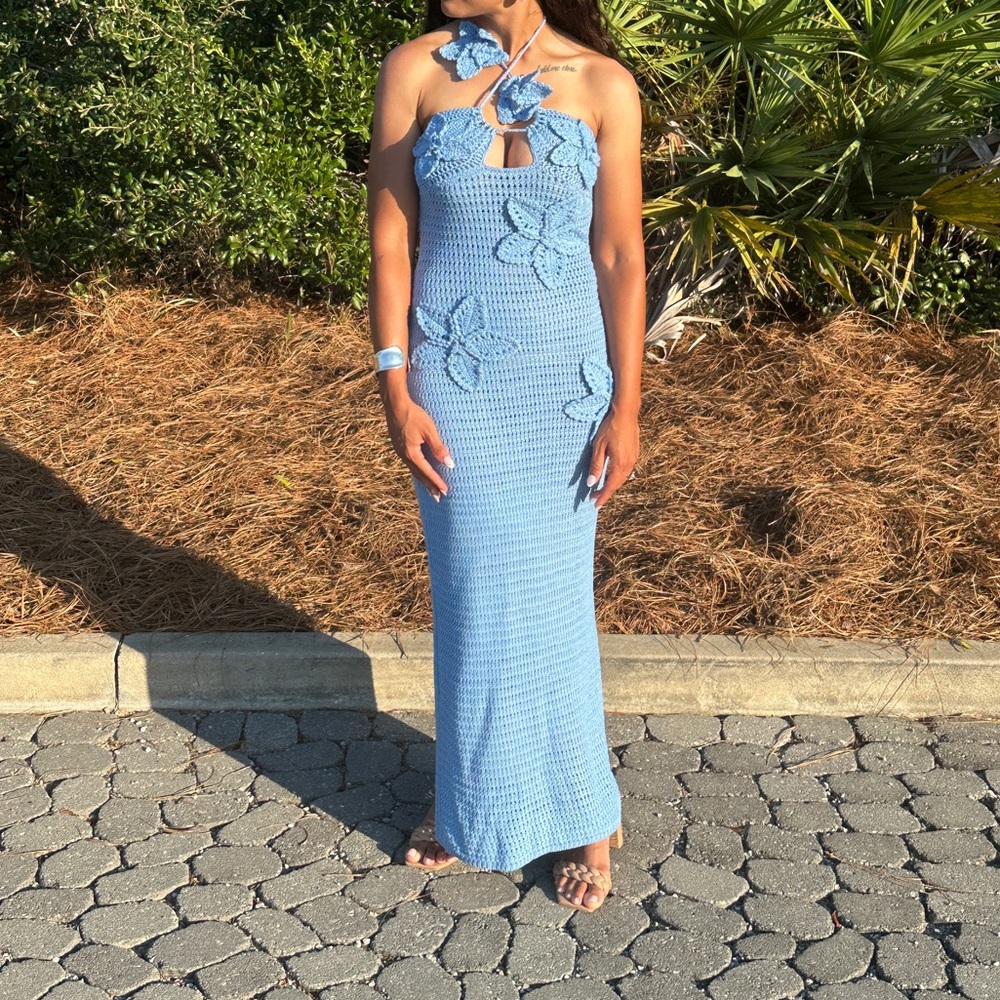 Meshki Crochet Blue Maxi